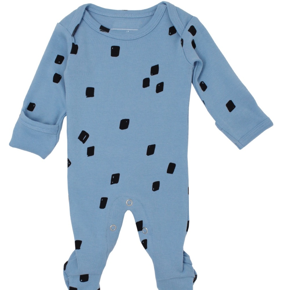 L’oved baby lap shoulder footie river stone